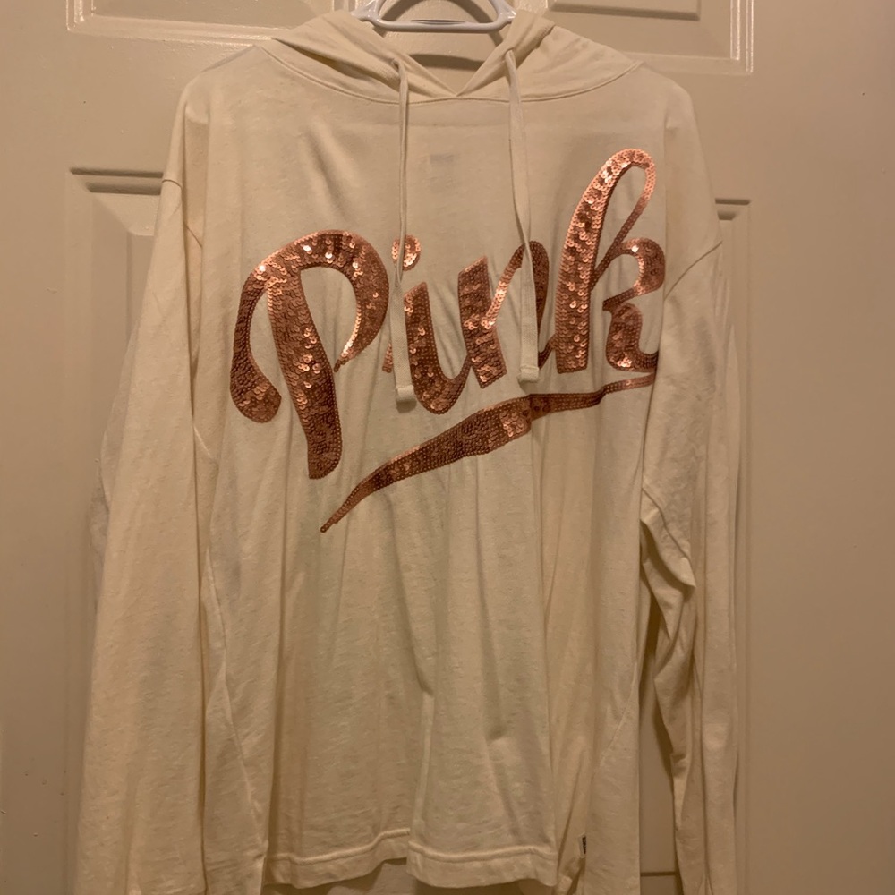 GUC Victoria Secret Pink Hooded T-shirt -Rose gold